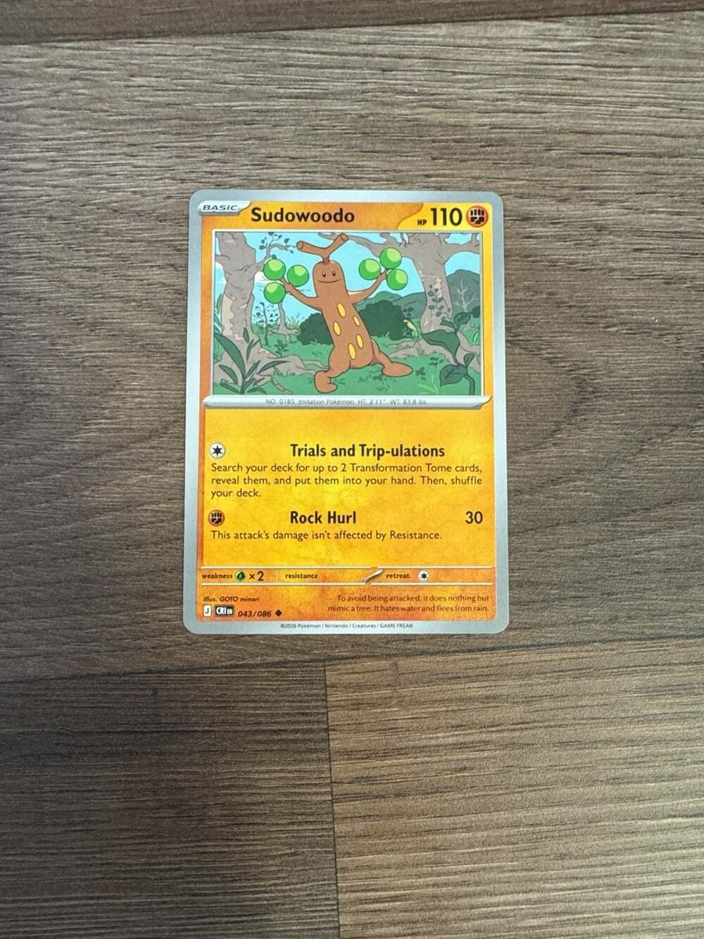 Sudowoodo 043/086 CRF 2026